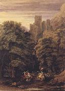 William Turner of Oxford A Scene in the vicinity of a Baronial Residence in the reign of Stephen (mk47) oil painting on canvas